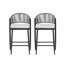 Outdoor 26" Seat Height Metal Frame Counter Stools With PE Rattan Scallop-Shaped Backrest, Set Of 2-1482516228-1482516230