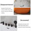 Modern Minimalist Acrylic Freestanding Soaking Bathtub with White Inside and Orange Outside for Bathroom-138122025