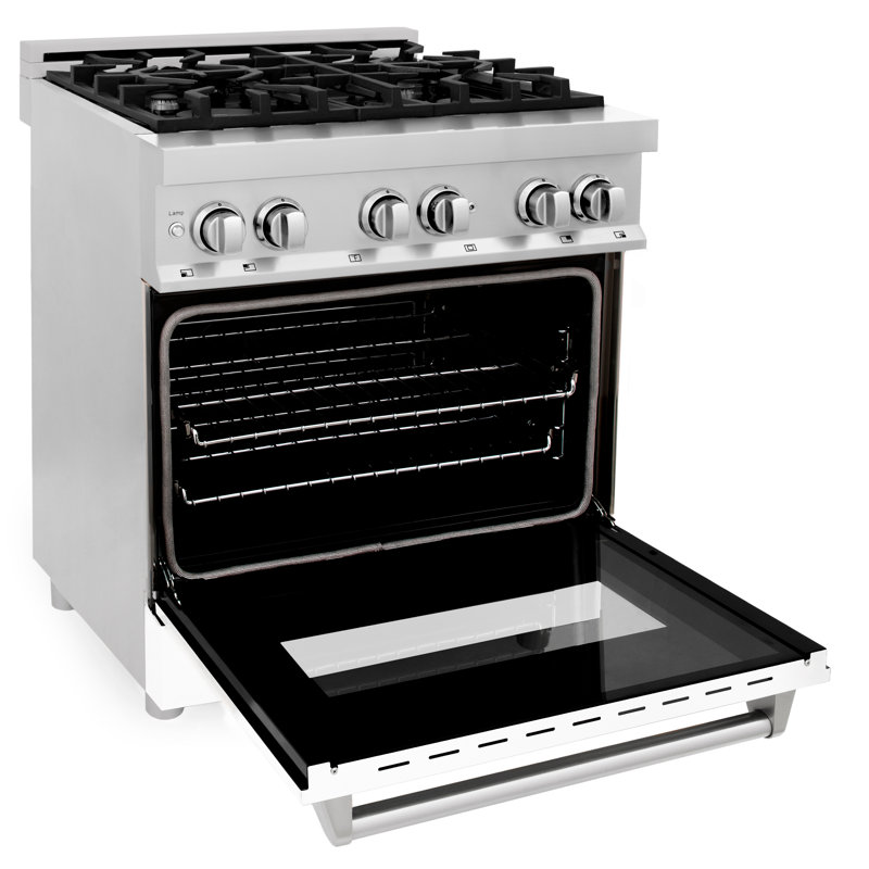 ZLINE 30" Legacy Dual Fuel Range, White Matte Stainless Steel