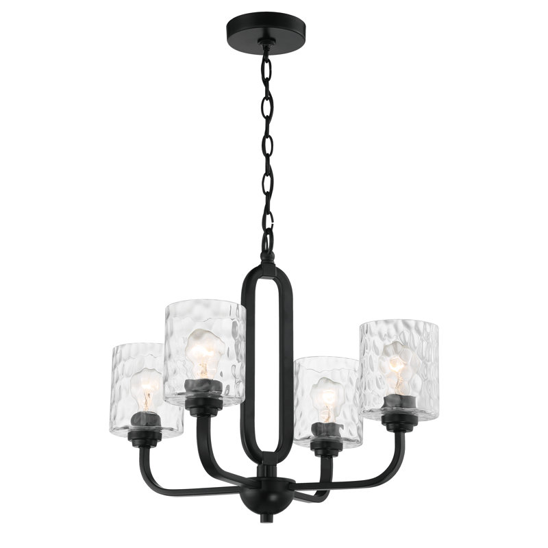 Lustre classique unique à 4 lumières Mafaz, Noir
