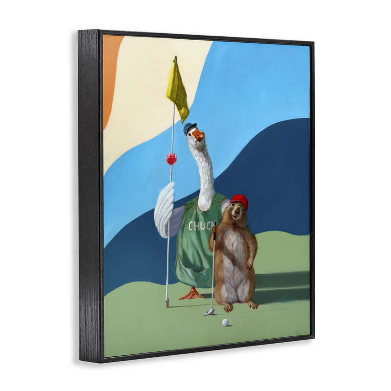 «Golfing goose» et «Gopher Giclee» par Lucia Heffernan, Giclée encadrée noir minuit, H 14 po x l 11 po
