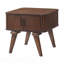 Table de bout avec rangement 1pc et finition noyer avec portes tambour