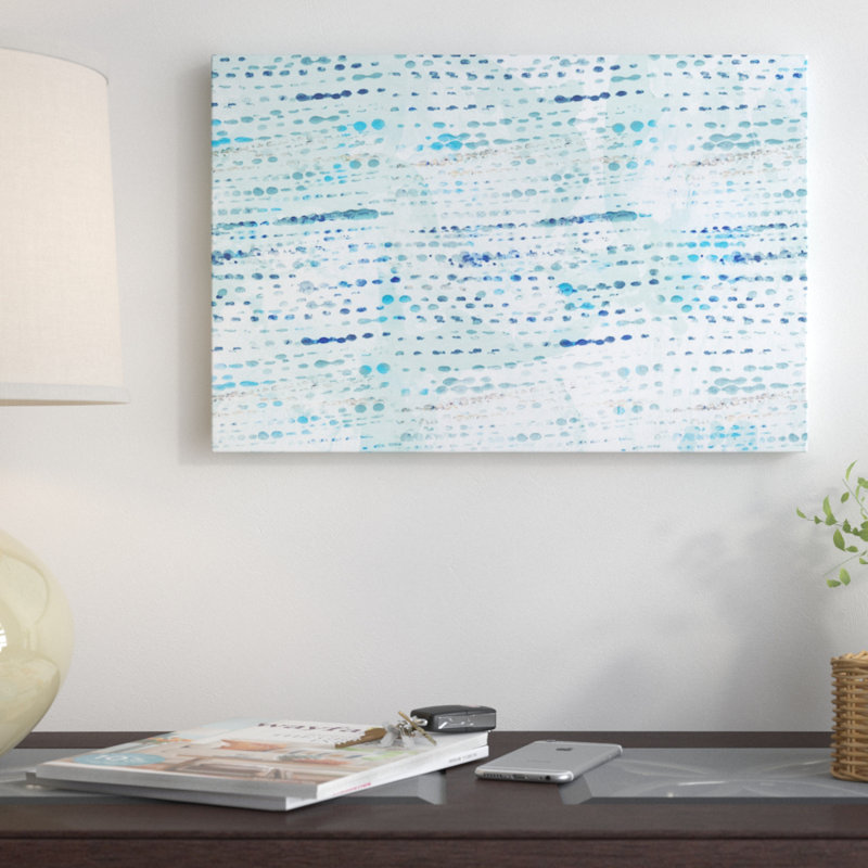 « dottted blue », reproduction d’art sur toile, H 8 po x l 12 po x P 0,75 po, Pas de tapis, Toile tendue