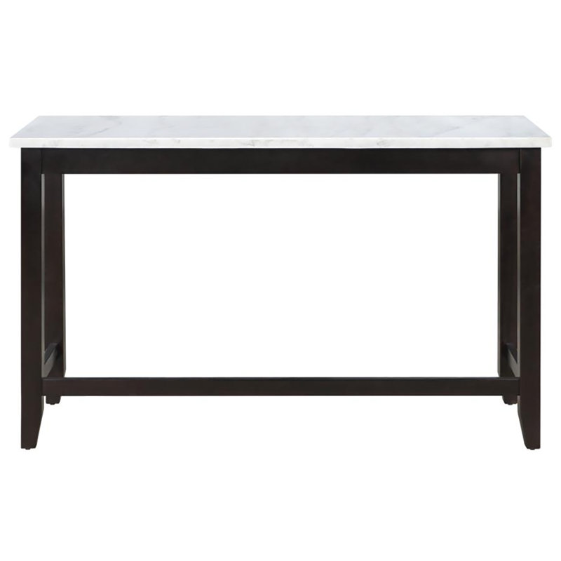Toby Rectangular Black and White Marble Top Counter Height Table