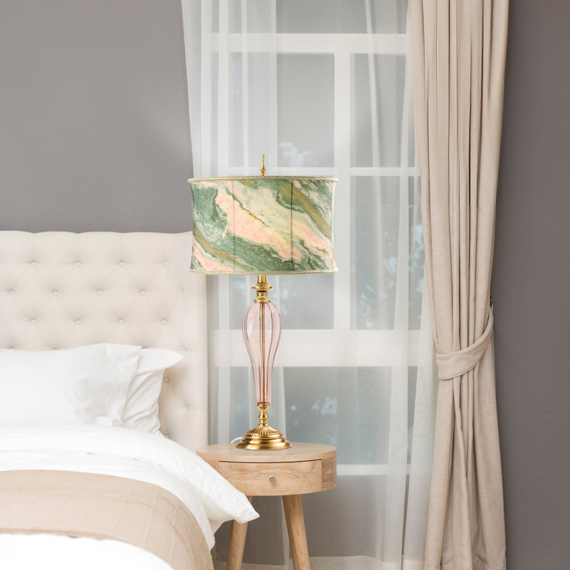 Lampe de table géométrique en verre 33 po