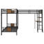 Lit superposé en L avec lit mezzanine avec bureau et tablette