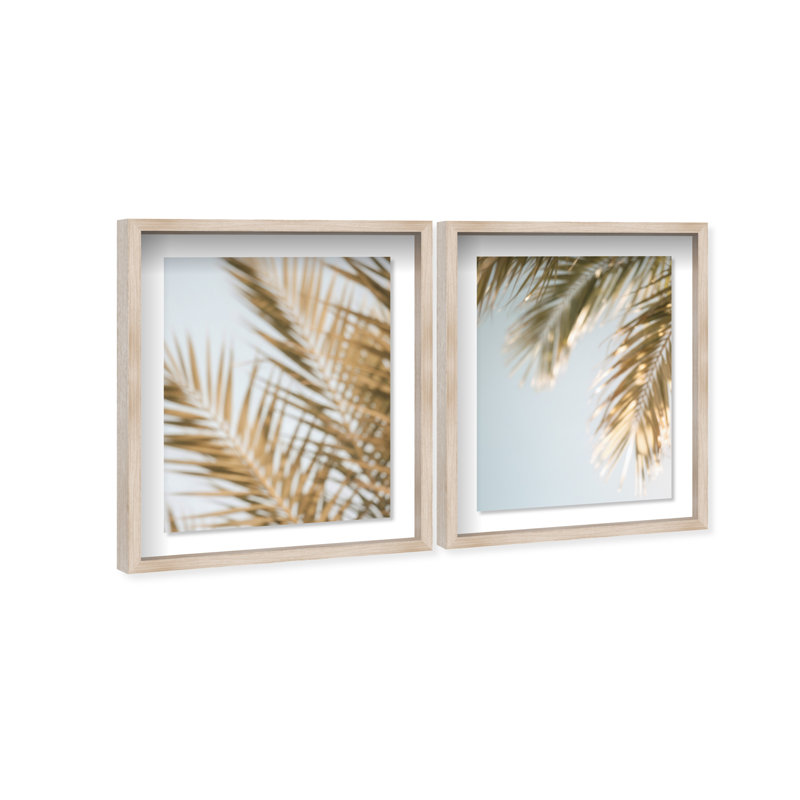 Palm Visions Set Shadowbox Floral & Botanical Print by Oliver Gal, Black Frame, 16 x 20, 31.5"H x 37.5"W