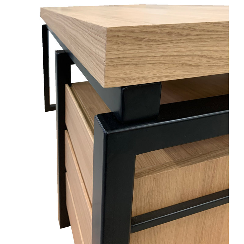 Adeley Metal Base Writing Desk, Right Hand