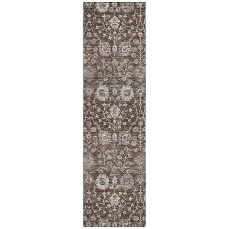 Machine Washable Indoor/Outdoor Cicel ACN1155 Chocolate Rug
