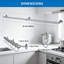 Support mural pour casseroles et poêles de 100 cm (39,4 po), en acier inoxydable brossé avec crochets-285678512-285678524