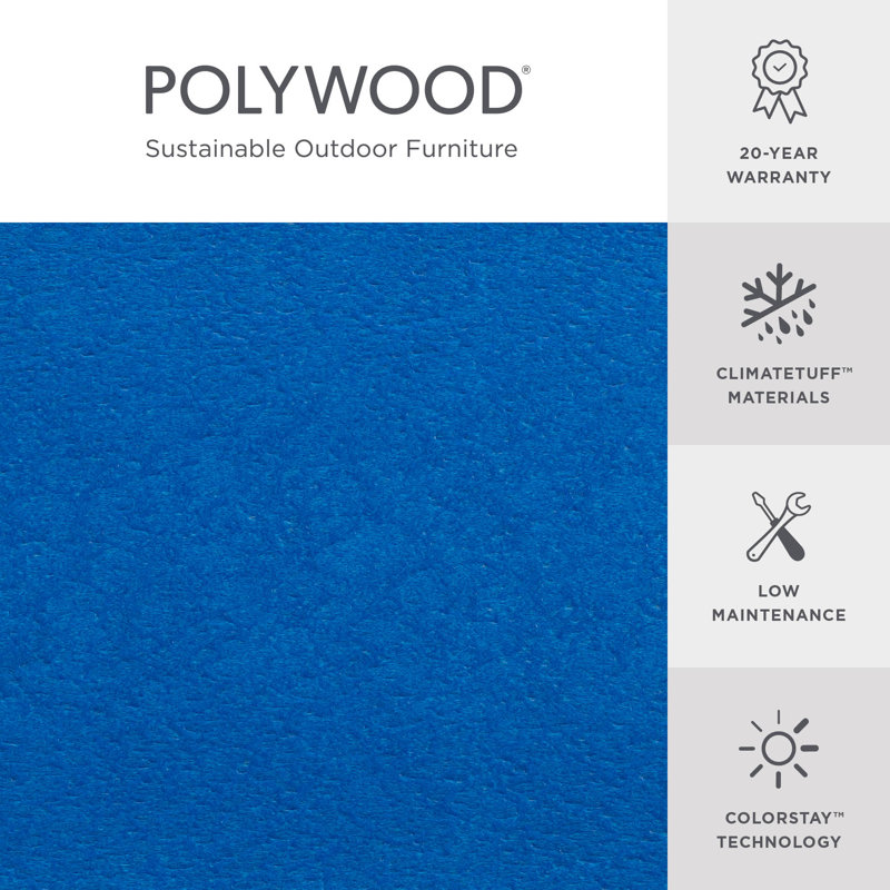 Ensemble de bar rond 5 pièces POLYWOOD Palm Coast, Bleu pacifique / Blanc