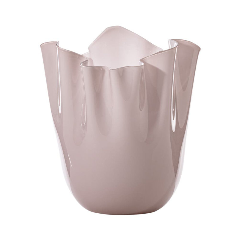 Venini Fazzoletto Vase, Pink, 12.2" H x 9.06" W x 9.06" D