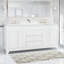 Meuble-lavabo double 73 po avec plateau en marbre Elisianna