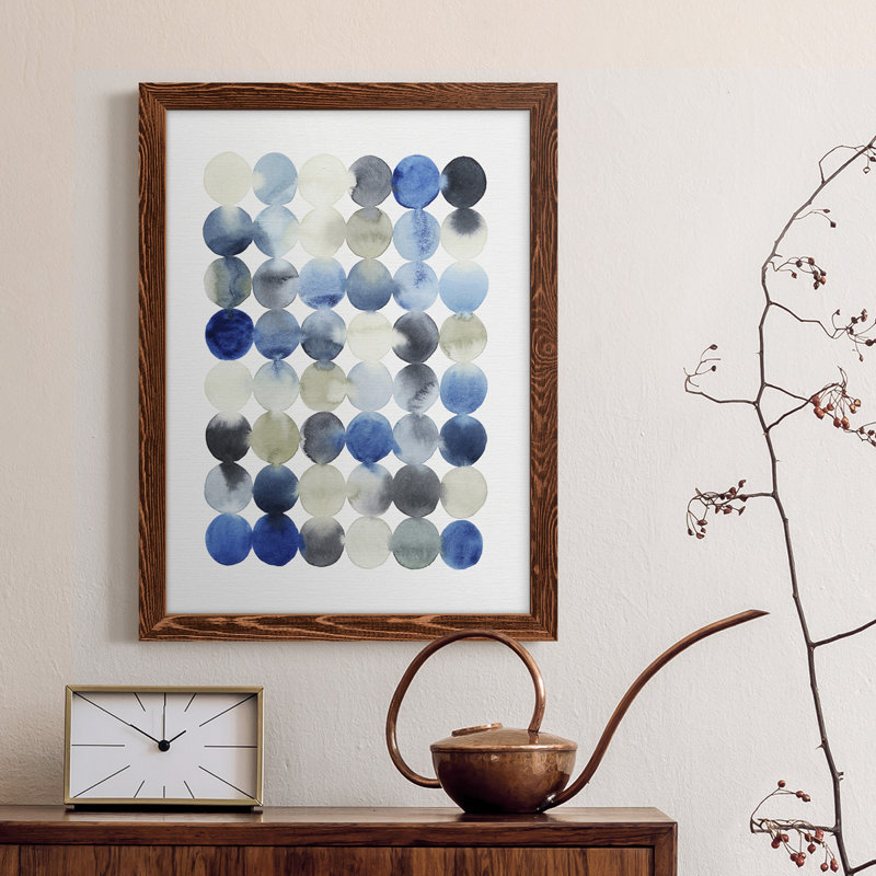 Organic Drops I - Peinture sur toile encadrée, H 31 po x l 44 po x P 1 po, Cadre en érable