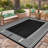 Waterproof Reversible Outdoor Area Rug 10x20ft - Black White Plastic Straw Mat - UV Resistant, Lightweight, Collapsible - Modern Striped Design - For Patio, Camping-590717927-590717945
