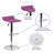 Orozco Contemporary Vinyl Adjustable Height Barstool with Solid Wave Seat and Chrome Base-1098382019