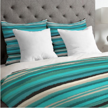 Viviana Gonzalez Glam Polyester Striped Duvet Cover