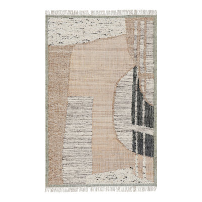 Rug & Kilim's Flatweave Runner With Beige, Cream, And Black Geometric Patterns