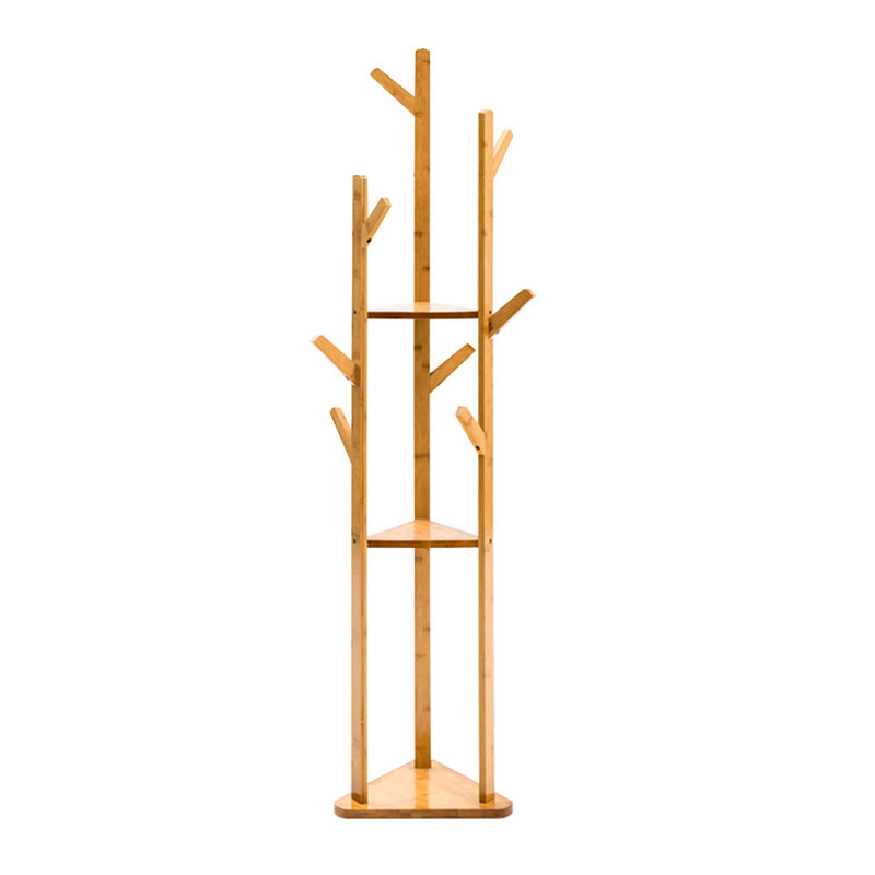 Audrianna Solid Wood Freestanding Coat Rack, Natural