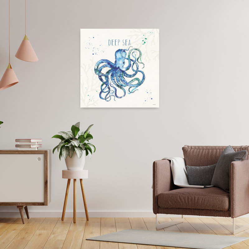 Pieuvre de mer profonde II, art côtier, H 24 po x l 24 po