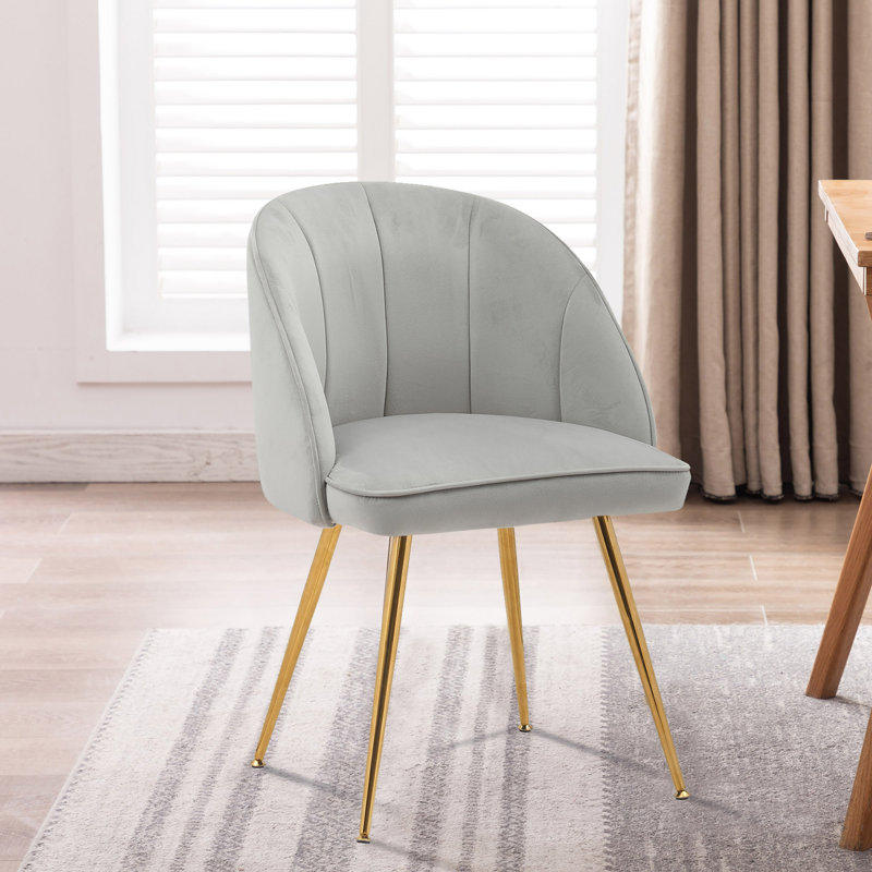 Chaise d'appoint rembourrée en velours Cohen, Gris