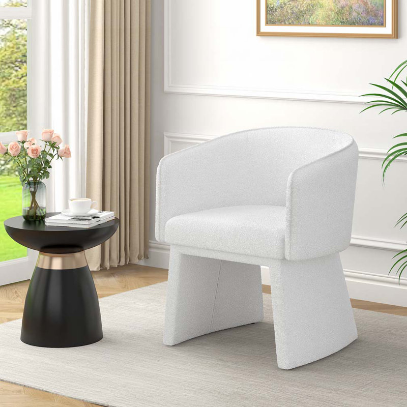 Fauteuil d'appoint rembourré Tallu, Tissu blanc