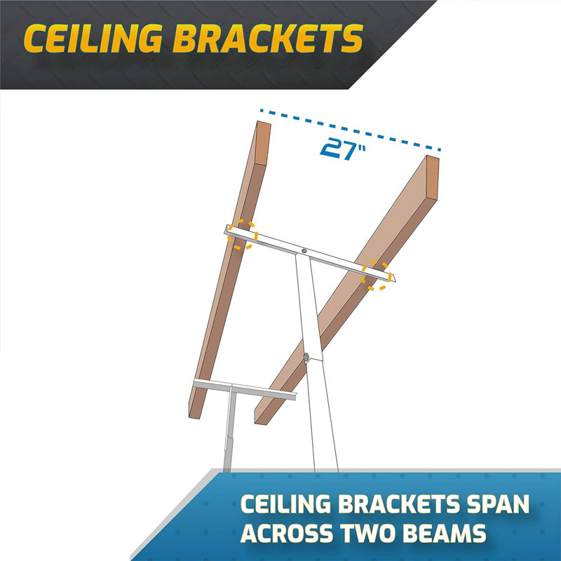 Olenka 48'' W Steel Height -Adjustable Ceiling Mounted Rack