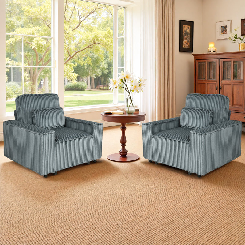 Fauteuil d'appoint Langsa, Tissu gris foncé
