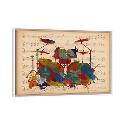 #2 de tambours multicolores sur une feuille de musique-impression d’art graphique