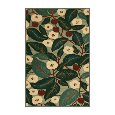 Washable Mountain Apple Hawaiian Area Rug