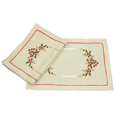 Ensemble de 4 napperons Contry Holly Berry