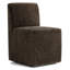 Chaise rembourrée en chenille avec roulettes cachées-1364120013