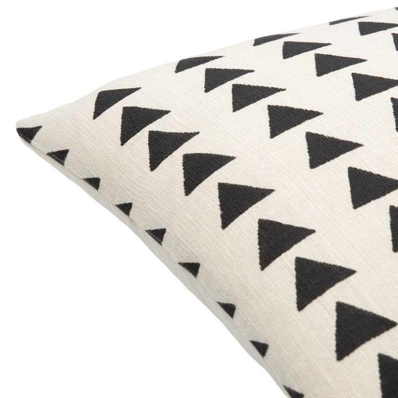 Housse de coussin Ryelin et insert en polyester lombaire, Crème / noir