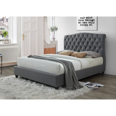 Lit plateforme tapissier Keifer