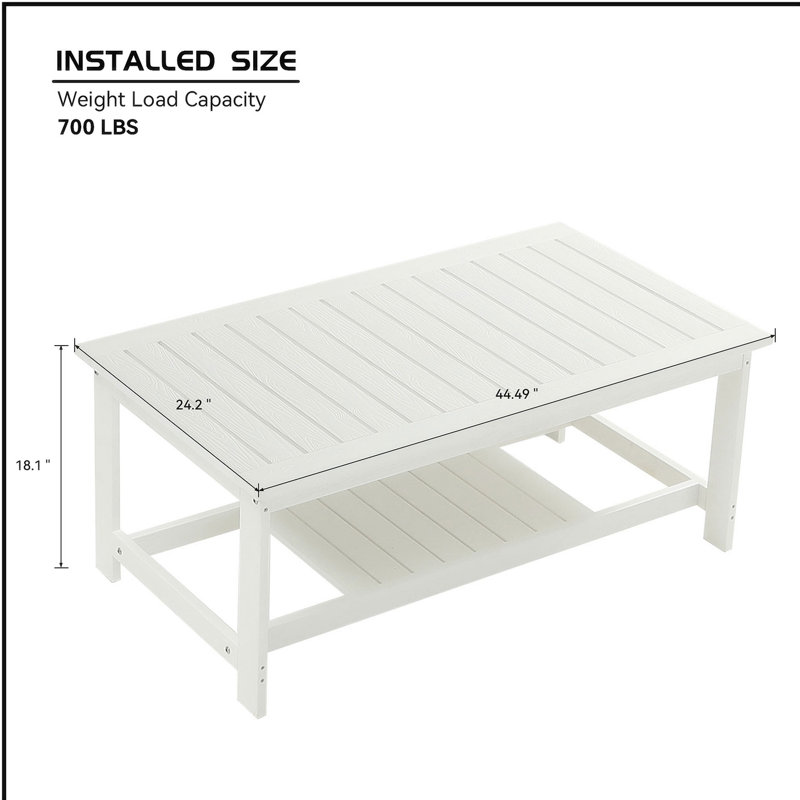 Table basse d'extérieur Muhidin, Blanc