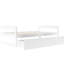 Lit plateforme simple Exquise, blanc avec espace de tiroir - Taille de lit pratique et polyvalente