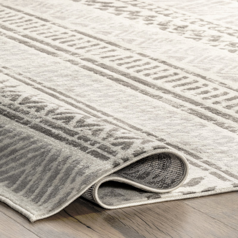 Tapis gris clair Hayley, Tapis de couloir 2 pi 8 po x 8 pi