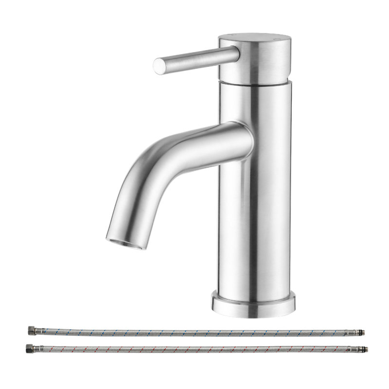 Robinet de salle de bain à un trou pour salle de bain, Nickel brossé