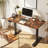 Ozia 55" Single-Motor Electric Standing Desk, Height Adjustable Sit-to-Stand Office Desk, Rustic Brown-1483630945