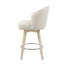 Tabouret de comptoir pivotant à 360 degrés - Revêtement crème, dossier à boutons, pieds en bois massif d'aspect récupéré, argent, capacité de 300 lb, pieds de siège rembourrés, finition, charge maximale en métal