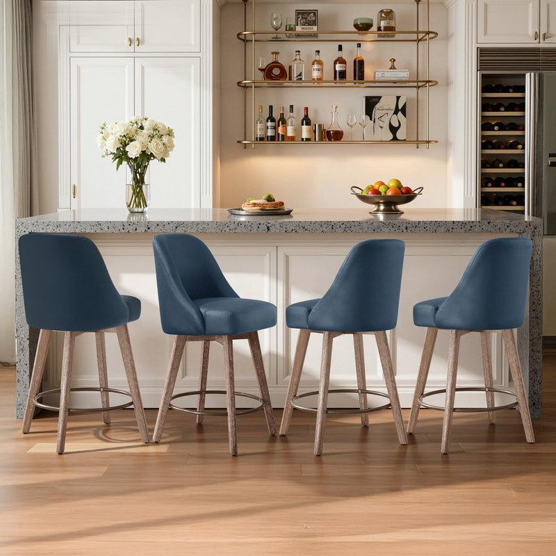 Tabouret de bar rotatif 26 po Kiain, Bleu