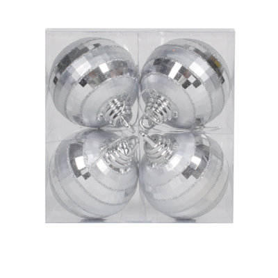Shiny and Matte Mirror Ball Christmas Ornament
