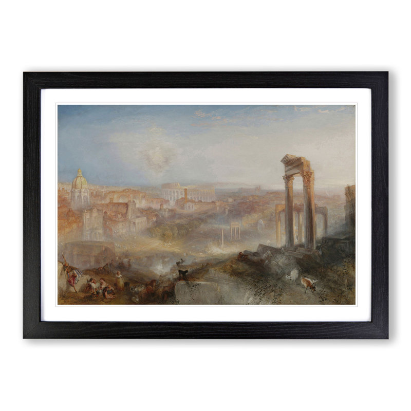 Modern Rome Campo Vaccino by Joseph Mallord William Turner - Picture Frame Painting, Black, 27cm H x 36cm W x 2cm D