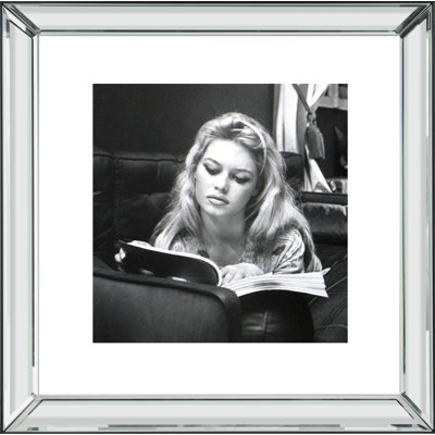 Brigitte Bardot Reading - Print on Wood