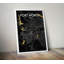 «Fort Worth City Map», reproduction d'impression sur affiche en noir-24705055