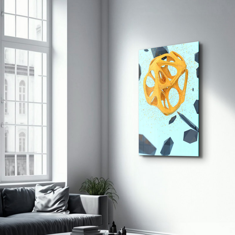 Élégante peinture murale en verre trempé de 13,8 po x 21,7 po | 100% verre trempé, épaisseur: 0,16 pouce | Imprimé UV pour des couleurs éclatantes | Parfait pour la décoration intérieure, le salon et les espaces de bureau