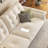 Tufted Chenille Fabric Sofa with Flexible Phone Holder, Modern Deep Seat Cream Couch with Wood Base & Metal Legs-4397134-4397128-4397131