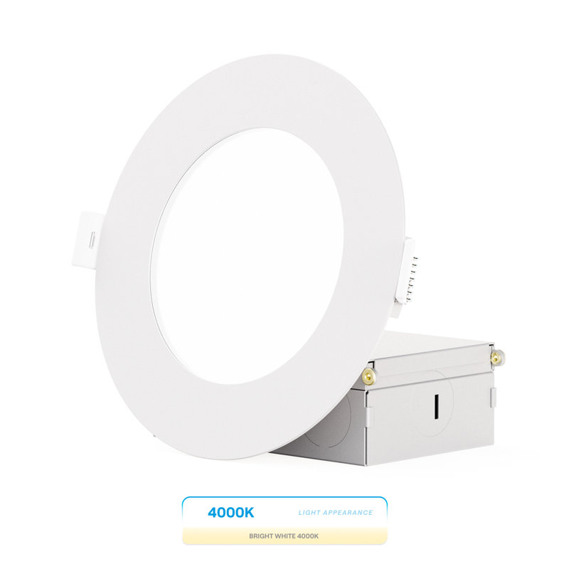 Ensemble de plafonniers encastrés à DEL 4 po Infibrite Thin, Quatre pouces, 4 000 K, Blanc