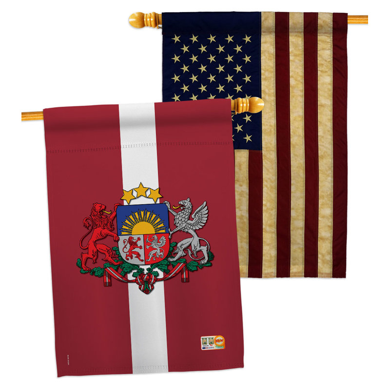 Drapeau de maison de Lettonie en polyester 2 faces 4 x 3 pi