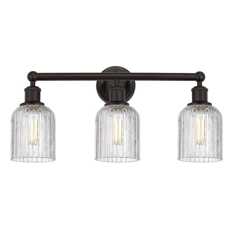 Abat-jour de salle de bain 3 lumières Edison Northgate, Bronze huilé, Clear